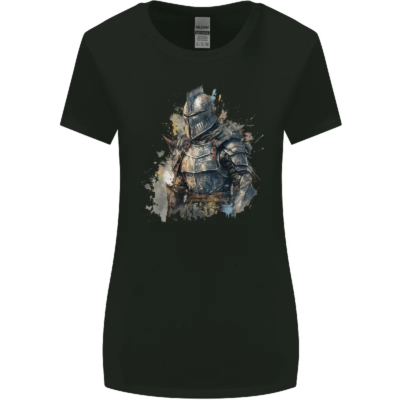 A Fantasy Medieval Knight in Armour Womens Wider Cut T-Shirt Knit Fabric Woven Fabric Fleece Fabric A Fantasy Medieval Knight in Armour Womens Wider Cut T-Shirt Knit Fabric Woven Fabric Fleece Fabric