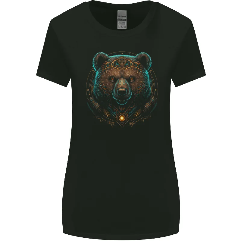 A Fantasy SCI-FI Grizzly Bear of the Future Womens Wider Cut T-Shirt Mesh Blend Leather Blend Suede Blend A Fantasy SCI-FI Grizzly Bear of the Future Womens Wider Cut T-Shirt Mesh Blend Leather Blend Suede Blend