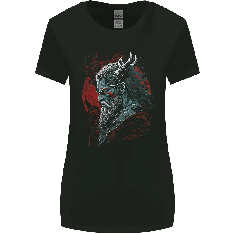 A Fantasy Viking Of War Odin Thor Womens Wider Cut T-Shirt Zippered Front Buttoned Front Snap Front A Fantasy Viking Of War Odin Thor Womens Wider Cut T-Shirt Zippered Front Buttoned Front Snap Front