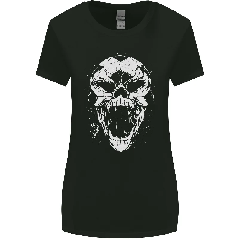 A Football Skull Footy Soccer Womens Wider Cut T-Shirt Terry Blend Velvet Blend Canvas Blend A Football Skull Footy Soccer Womens Wider Cut T-Shirt Terry Blend Velvet Blend Canvas Blend