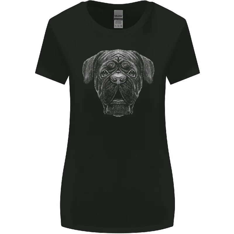 A French Mastiff Dog Dogue Bordeaux Womens Wider Cut T-Shirt Modern Contemporary Chic A French Mastiff Dog Dogue Bordeaux Womens Wider Cut T-Shirt Modern Contemporary Chic