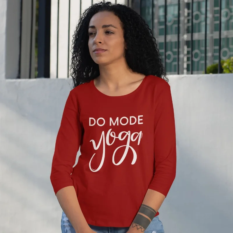 Do More Yoga Women’s 3/4th Sleeve T-Shirt Rayon Velvet Corduroy