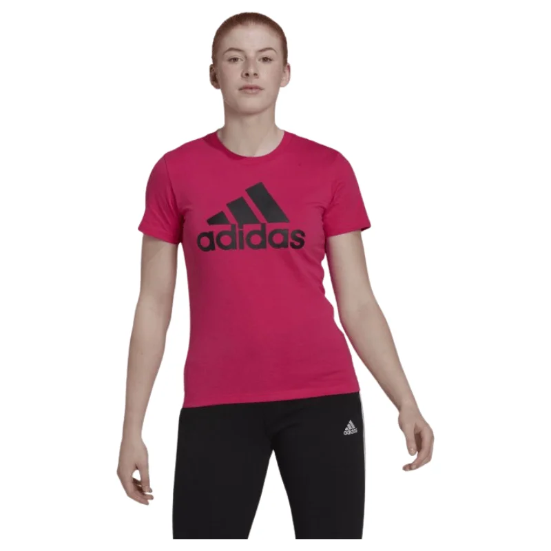 Adidas Womens Sport Magenta T-shirt Lace Blend Ribbed Blend Corduroy Blend