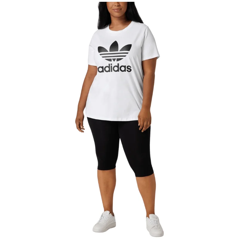 Adidas Womens Originals Adicolor Plus Size T-shirt Beaded Sequined Faux Fur