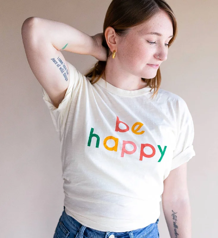 Be Happy Women Tee Chenille Brocade Lace