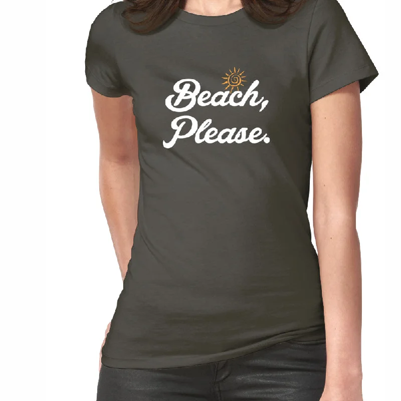 Beach Please - T-Shirt Spandex Blend Rayon Blend Denim Blend