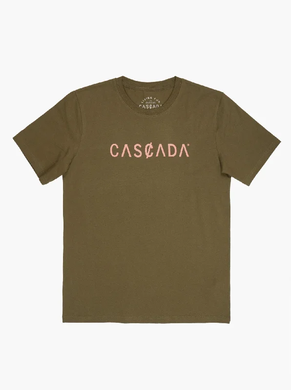 Cotton Unisex T-Shirt - Classic Logo Olive Terry Blend Velvet Blend Canvas Blend