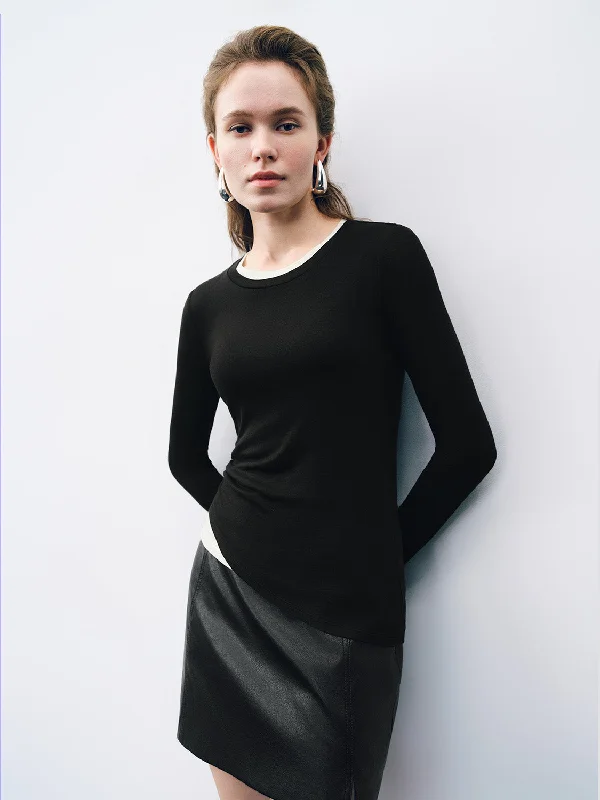 Crew Neck Skinny T-Shirt Iron Safe Non-Iron Wrinkle Free