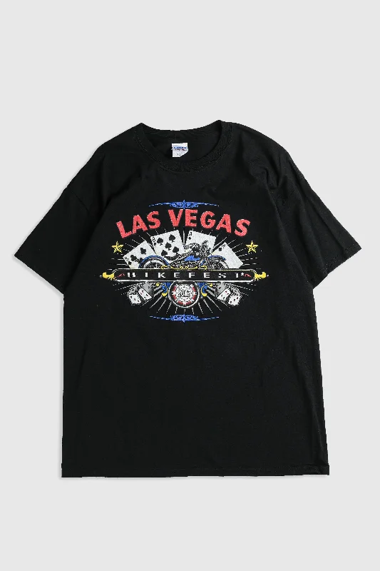 Deadstock Las Vegas Bike Fest Tee - L Solid Color Striped Floral