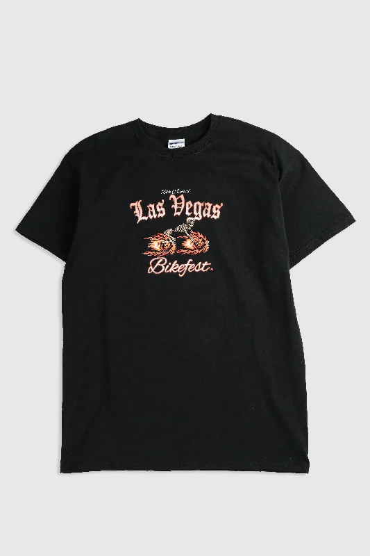 Deadstock Las Vegas Bike Fest Tee - M Houndstooth Herringbone Solid
