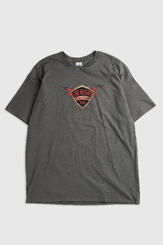 Deadstock Las Vegas Bike Fest Tee - XL Silk Blend Satin Velvet