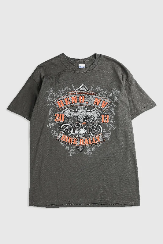 Deadstock Reno Motorcycle Rally Tee - Grey, Black Rayon Fabric Velvet Fabric Corduroy Fabric Deadstock Reno Motorcycle Rally Tee - Grey, Black Rayon Fabric Velvet Fabric Corduroy Fabric