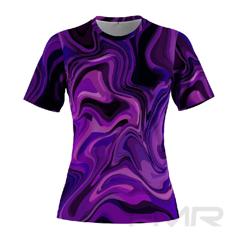 FMR Women's Purple Short Sleeve T-Shirt V-Neck T-Shirt Long Sleeve Cotton