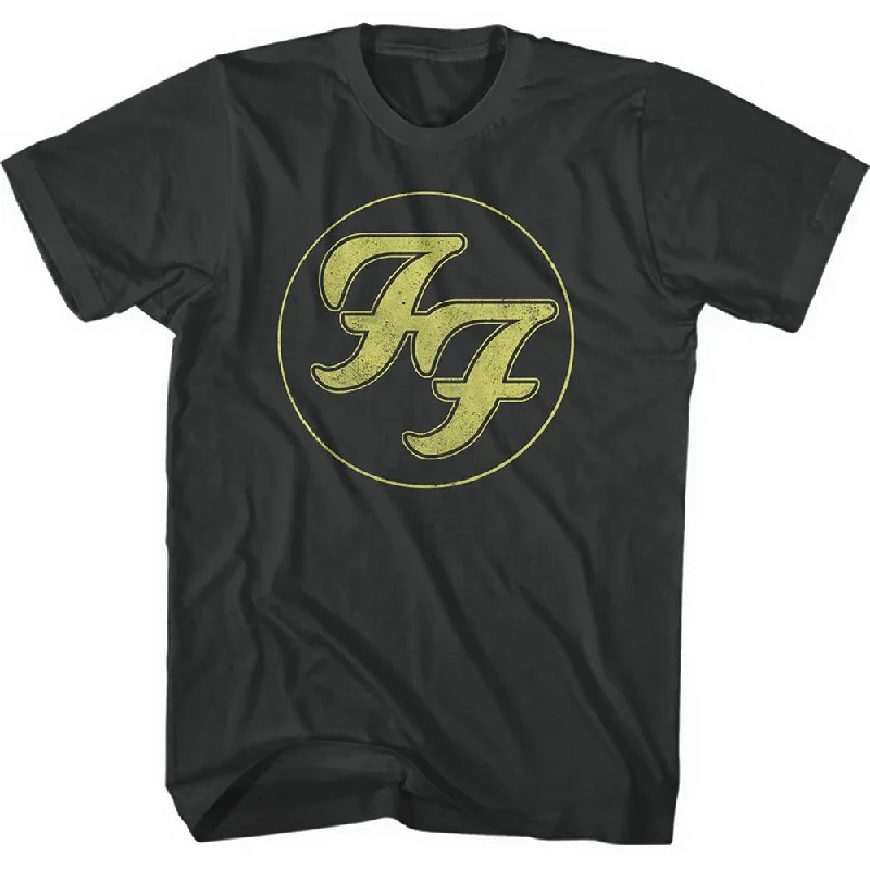 Foo Fighters | Official Band T-Shirt | Gold FF Logo Satin Blend Silk Blend Wool Blend