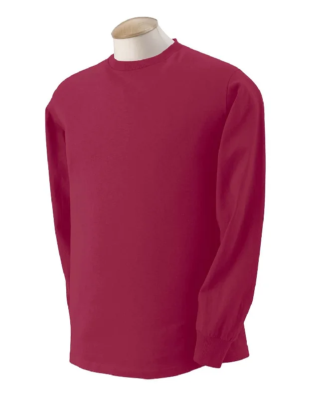 Fruit of the Loom Lightweight Long Sleeve T-Shirt | Maroon Houndstooth Herringbone Solid Fruit of the Loom Lightweight Long Sleeve T-Shirt | Maroon Houndstooth Herringbone Solid