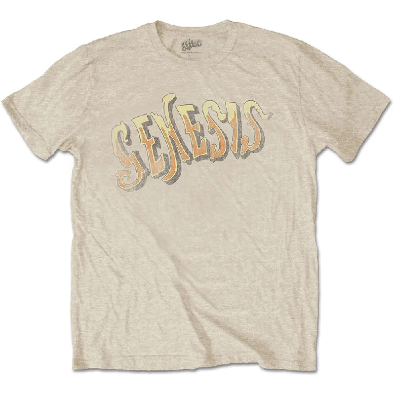 Genesis | Official Band T-Shirt | Vintage Logo - Golden Polka Dot Checkered Tartan