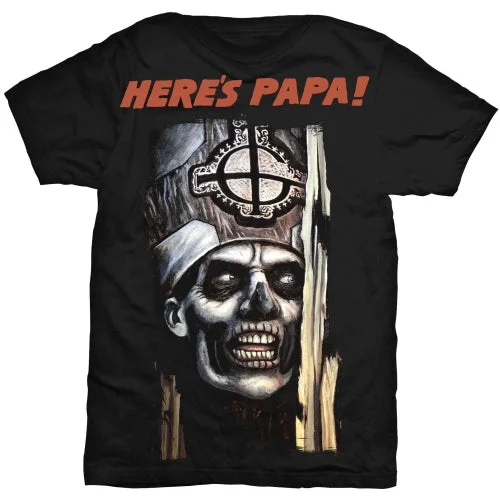 Ghost | Official Band T-shirt | Here's Papa (Back Print) Print Jacquard Patchwork