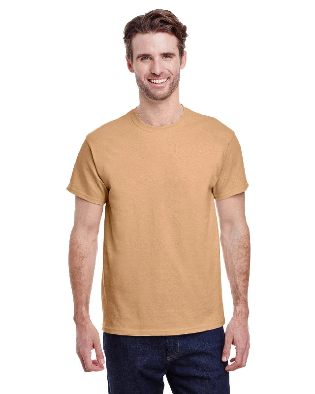 Gildan Heavy Cotton T-Shirt | Old Gold Machine Wash Dry Clean Hand Wash