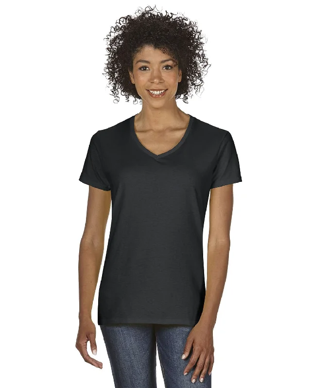 Gildan Ladies Heavy Cotton 5.3 oz. V-Neck T-Shirt | Black Oversized T-Shirt Spandex breathable Gildan Ladies Heavy Cotton 5.3 oz. V-Neck T-Shirt | Black Oversized T-Shirt Spandex breathable