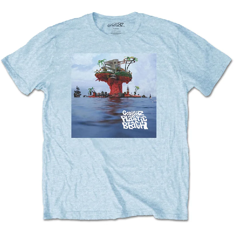 Gorillaz | Official Band T-Shirt | Plastic Beach Mesh Fabric Canvas Fabric Denim Fabric