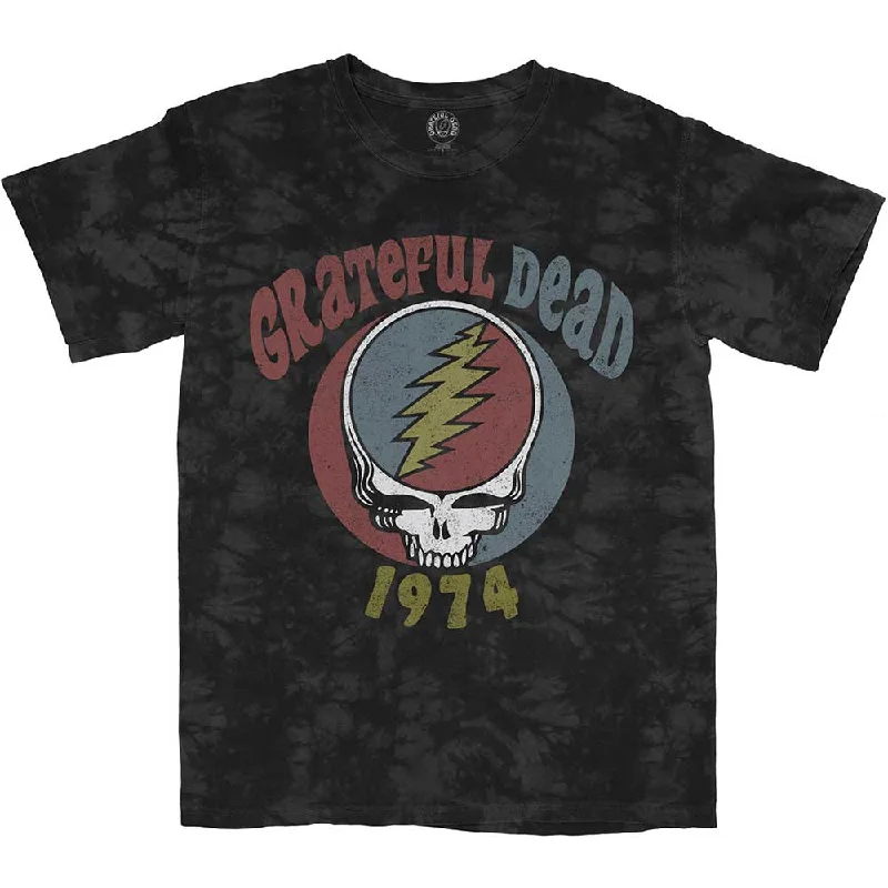 Grateful Dead | Official Band T-Shirt | 1974 (Dip-Dye) Rayon Fabric Velvet Fabric Corduroy Fabric Grateful Dead | Official Band T-Shirt | 1974 (Dip-Dye) Rayon Fabric Velvet Fabric Corduroy Fabric