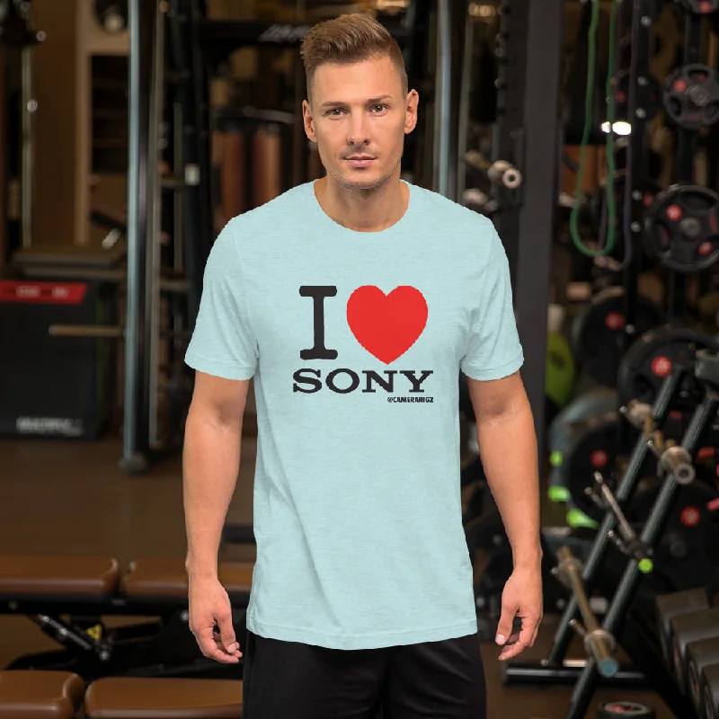 I Love Sony Camerarigz Short-Sleeve Unisex T-Shirt Embroidered Appliqued Beaded