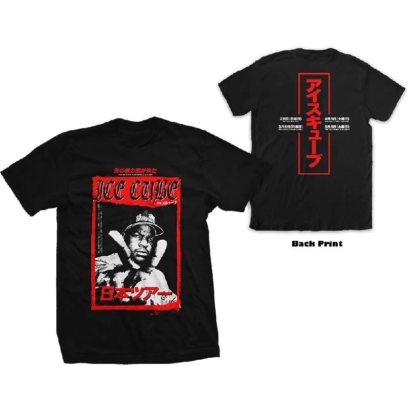 Ice Cube | Official Band T-Shirt | Kanji Peace Sign (Back Print) Fitted T-Shirt Seamless Stretchy Ice Cube | Official Band T-Shirt | Kanji Peace Sign (Back Print) Fitted T-Shirt Seamless Stretchy