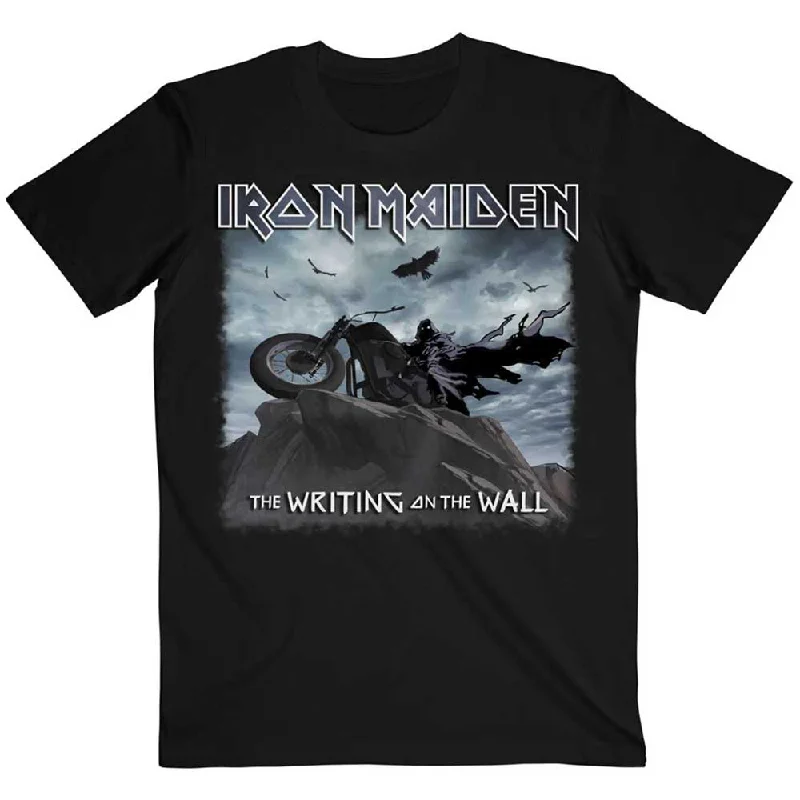 Iron Maiden | Official Band T-Shirt | The Writing on the Wall Single Cover Zippered Front Buttoned Front Snap Front Iron Maiden | Official Band T-Shirt | The Writing on the Wall Single Cover Zippered Front Buttoned Front Snap Front