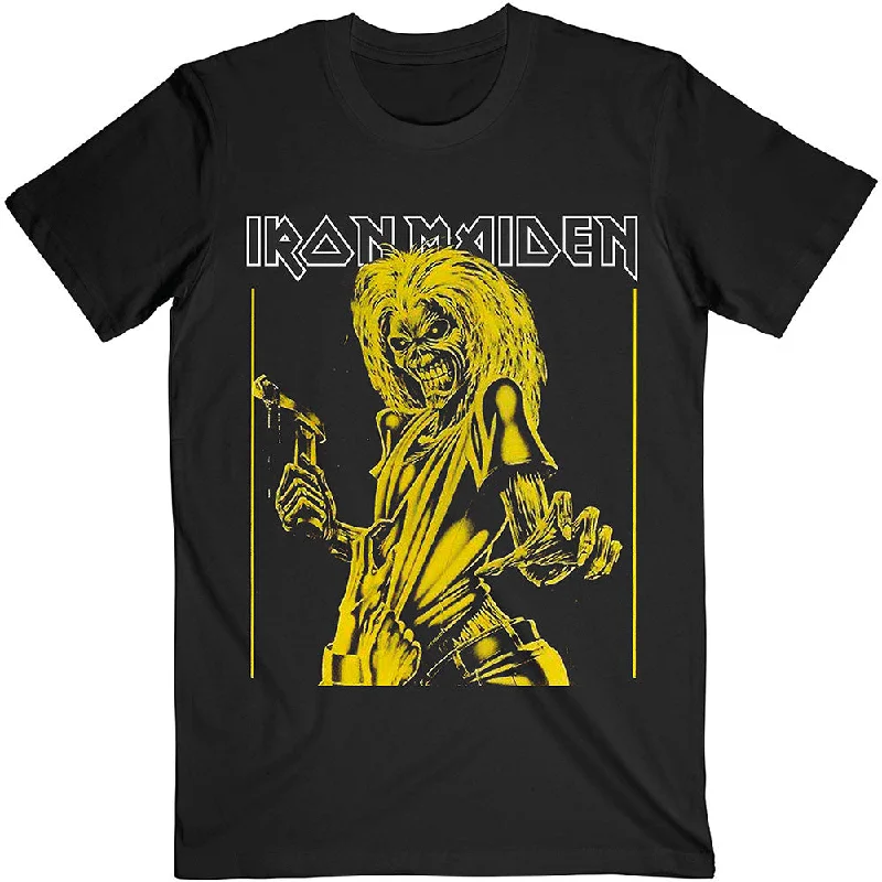 Iron Maiden | Official Band T-Shirt | Yellow Flyer Collared T-Shirt Boat Neck A-Line Iron Maiden | Official Band T-Shirt | Yellow Flyer Collared T-Shirt Boat Neck A-Line