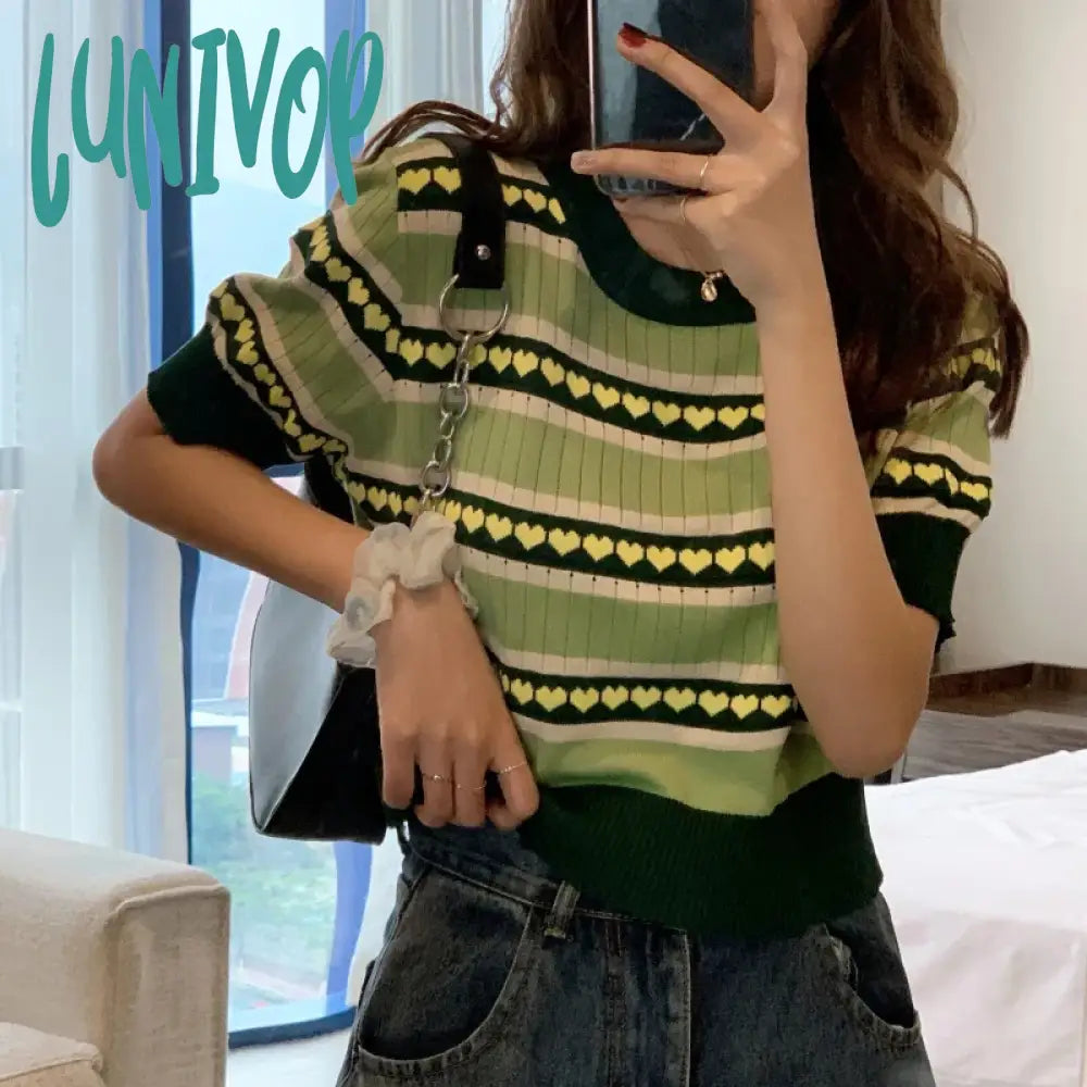 Lunivop Summer New O Neck Knitting Pullover Top Women Short Sleeve Casual Fashion Simple Tees Female Loose All-match T-shirt Modern Contemporary Chic Lunivop Summer New O Neck Knitting Pullover Top Women Short Sleeve Casual Fashion Simple Tees Female Loose All-match T-shirt Modern Contemporary Chic