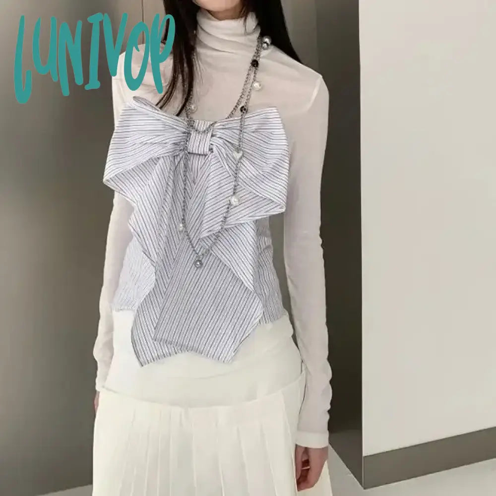 Lunivop Women's Bow T-shirt Harajuku Korean Y2k Tee Top Aesthetic Streetwear Turtleneck Long Sleeve Vintage T-shirts 2000s Clothes 2024 Layered Multi-layer Single Layer Lunivop Women's Bow T-shirt Harajuku Korean Y2k Tee Top Aesthetic Streetwear Turtleneck Long Sleeve Vintage T-shirts 2000s Clothes 2024 Layered Multi-layer Single Layer