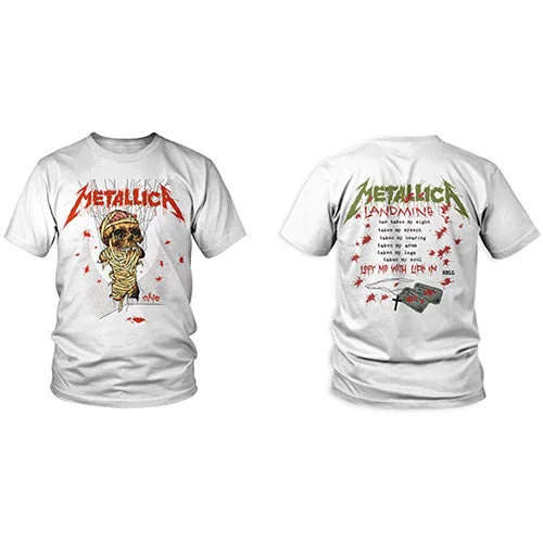 Metallica | Official Band T-Shirt | One Landmine (Back Print) Knit Fabric Woven Fabric Fleece Fabric