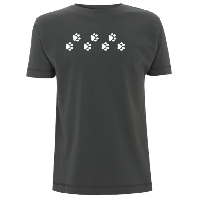 Paw Prints T-Shirt Collared Crew Neck Turtle Neck