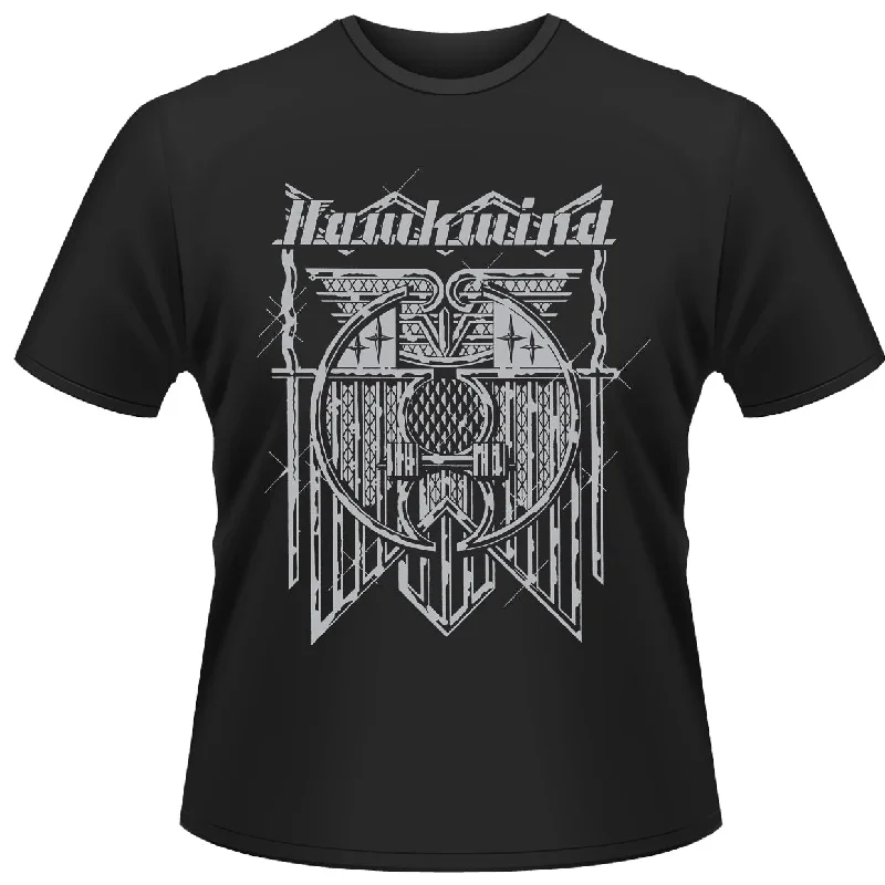 Hawkwind Unisex T-shirt: Doremi (Silver) (back print) Satin Fabric Silk Fabric Chiffon Fabric