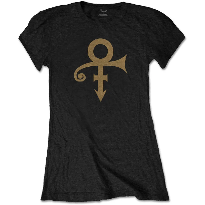 Prince Ladies T-Shirt: Symbol Spandex Blend Rayon Blend Denim Blend