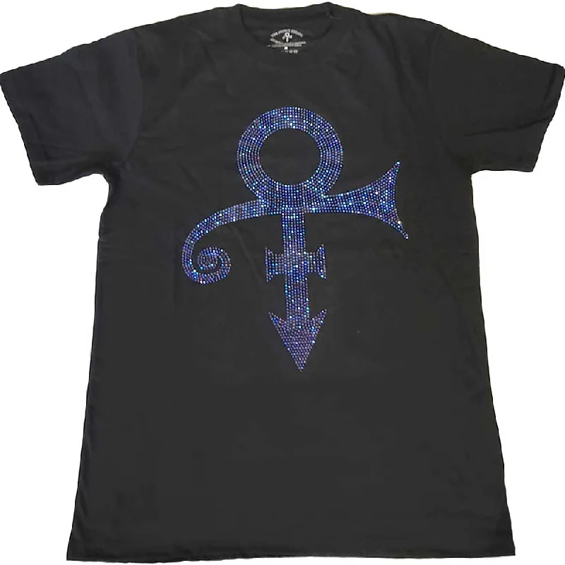 Prince | Official Band T-shirt | Purple Symbol (Diamante) Embroidered Appliqued Beaded