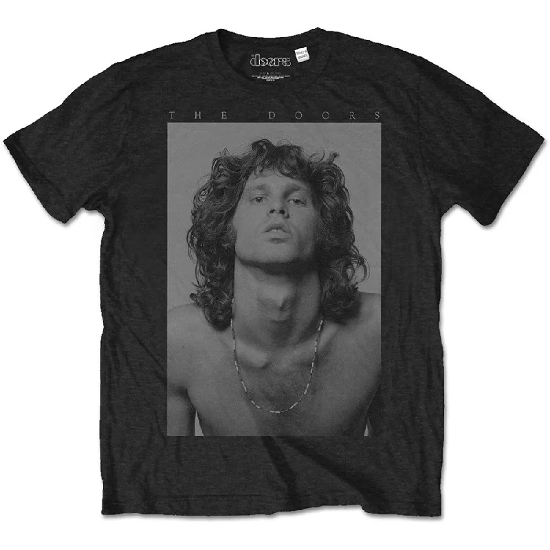 The Doors | Official Band T-shirt | Jim Beads Boyfriend Ribbed T-Shirt High Neck Heavyweight