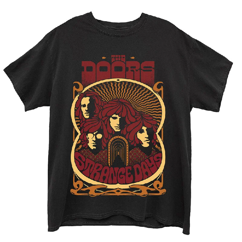 The Doors | Official Band T-Shirt | Strange Days Vintage Poster Hooded Caped Shawl Collar