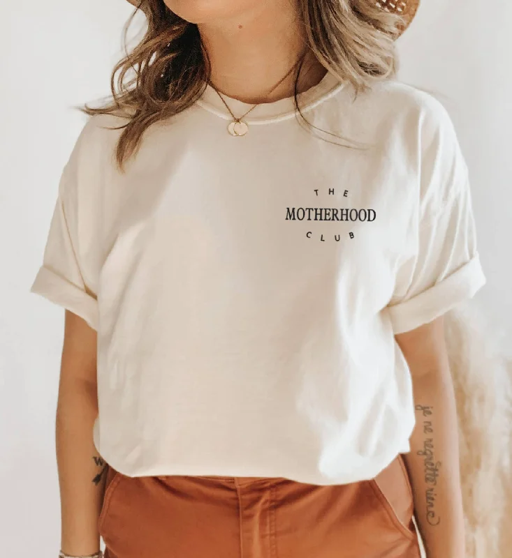 The Motherhood Club Women Tee Solid Print Embellished