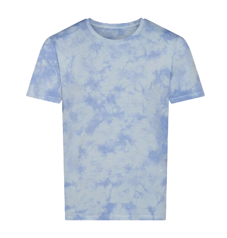 Tie Dye Blue Marble T-Shirt Front Pockets Side Pockets Patch Pockets