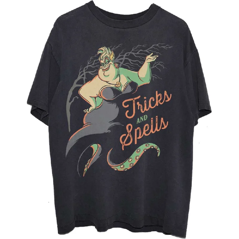 Disney | Official Band T-Shirt | Little Mermaid Ursula Tricks & Spells Notch Collar Peter Pan Collar Cowl Neck Disney | Official Band T-Shirt | Little Mermaid Ursula Tricks & Spells Notch Collar Peter Pan Collar Cowl Neck