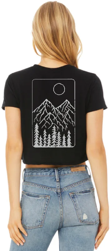 Twin Peaks Crop Tee Graphic Embroidered Appliqued