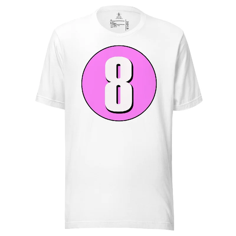 Unisex t-shirt: White on Pink 8 Casual Formal Business