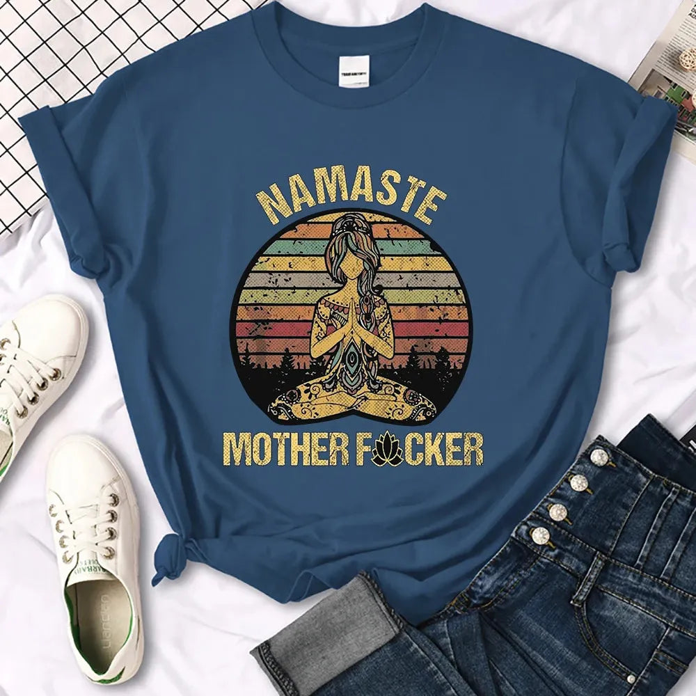 Vintage Namaste Mother Explicit Pattern Women T-Shirt O-Neck Creative T Shirts Fashion Breathable Crop Top Casual Sport T Shirt Anti-Pilling Machine Wash Handmade Vintage Namaste Mother Explicit Pattern Women T-Shirt O-Neck Creative T Shirts Fashion Breathable Crop Top Casual Sport T Shirt Anti-Pilling Machine Wash Handmade