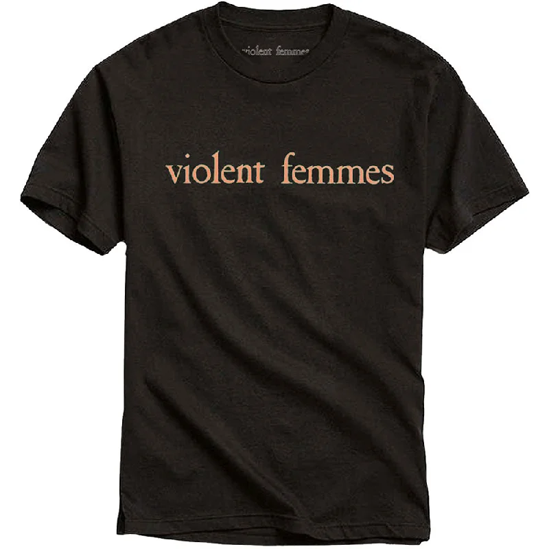 Violent Femmes | Official Band T-Shirt | Salmon Pink Vintage Logo Plaid T-Shirt Polka Dot Checkered