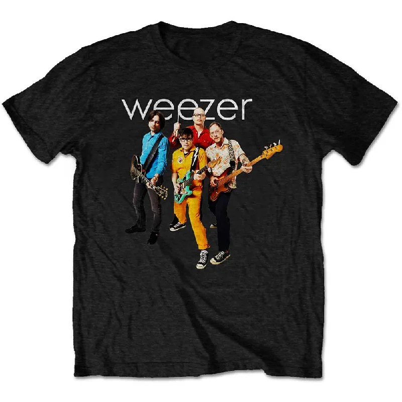 Weezer | Official Band T-Shirt | Band Photo Collared T-Shirt Boat Neck A-Line