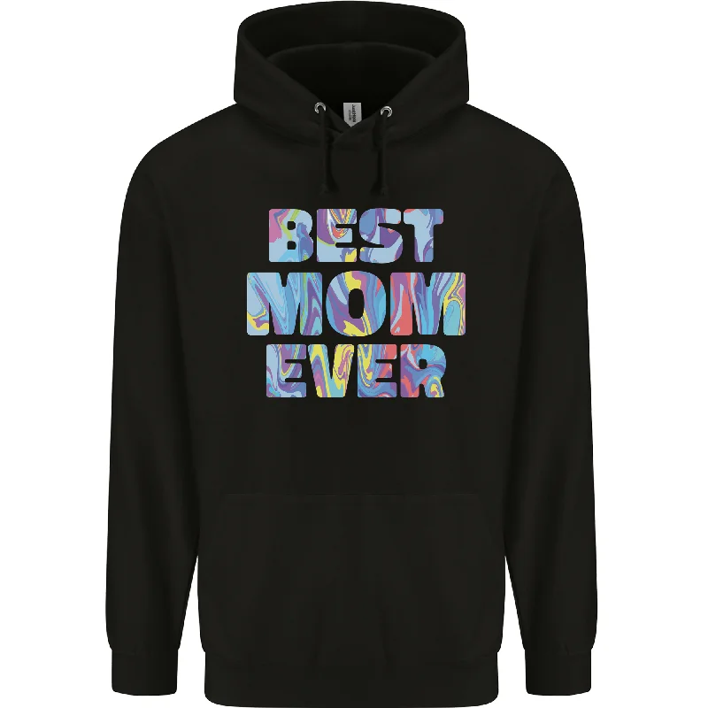 Best Mom Ever Tie Died Effect Mothers Day Mens 80% Cotton Hoodie Hoodie with Neon Bright Vibrant Best Mom Ever Tie Died Effect Mothers Day Mens 80% Cotton Hoodie Hoodie with Neon Bright Vibrant