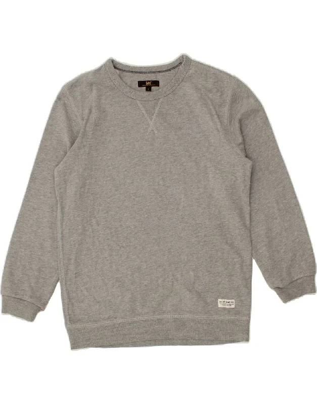 LEE Womens Oversized Sweatshirt Jumper UK 10 Small Grey Cotton Hoodie with Slim Fit Tailored Modern LEE Womens Oversized Sweatshirt Jumper UK 10 Small Grey Cotton Hoodie with Slim Fit Tailored Modern