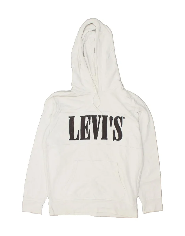 LEVI'S Mens Graphic Hoodie Jumper Small White Cotton Hooded Sweatshirt Casual Wear Street Style LEVI'S Mens Graphic Hoodie Jumper Small White Cotton Hooded Sweatshirt Casual Wear Street Style