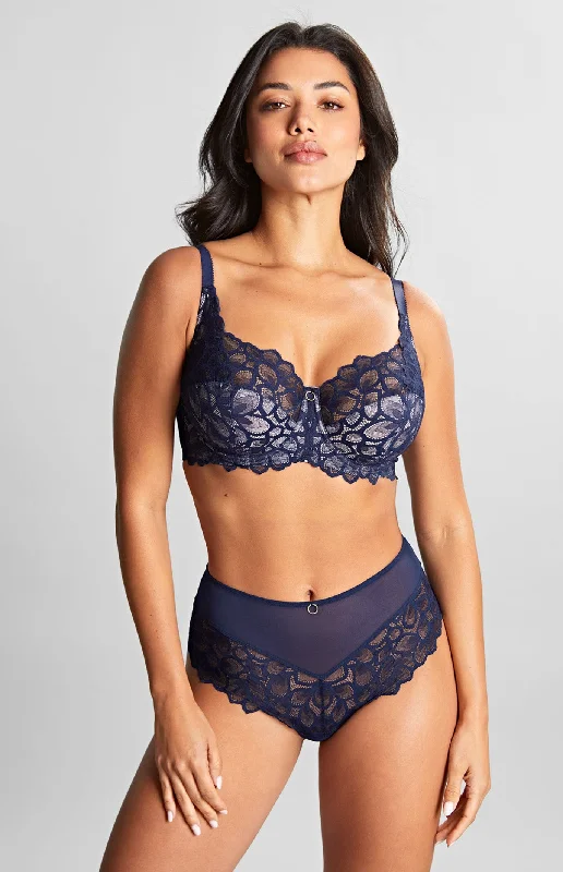 Allure Full Cup Bra In Navy - Panache Lacy Underwire Bra